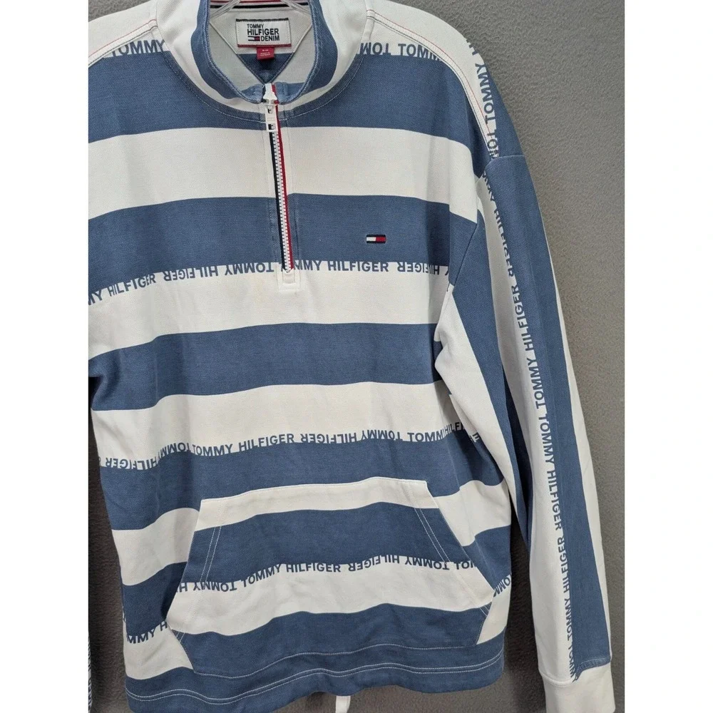 Tommy Hilfiger Denim  Sweatshirt Mens Size S/P Pullover Long Sleeve Logo Striped